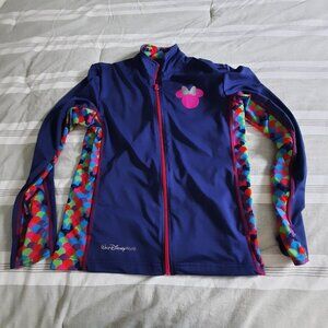 Walt Disney World Parks Minnie Mouse Activewear Jacket Girls Blue XL Stretch Zip